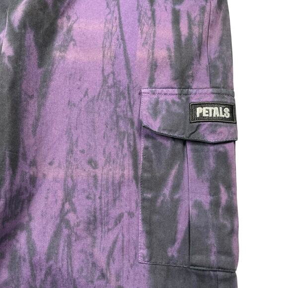 Petals by Petals and Peacocks Pants Juniors 7 Purple Tie Dye Cargo High Waist - Picture 2 of 6
